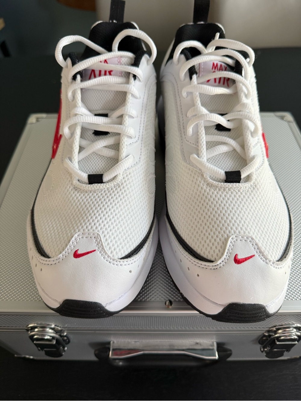 Nike Airmax AP White Sneakers with Red Swoosh and Black Trim - Picture 4 of 5